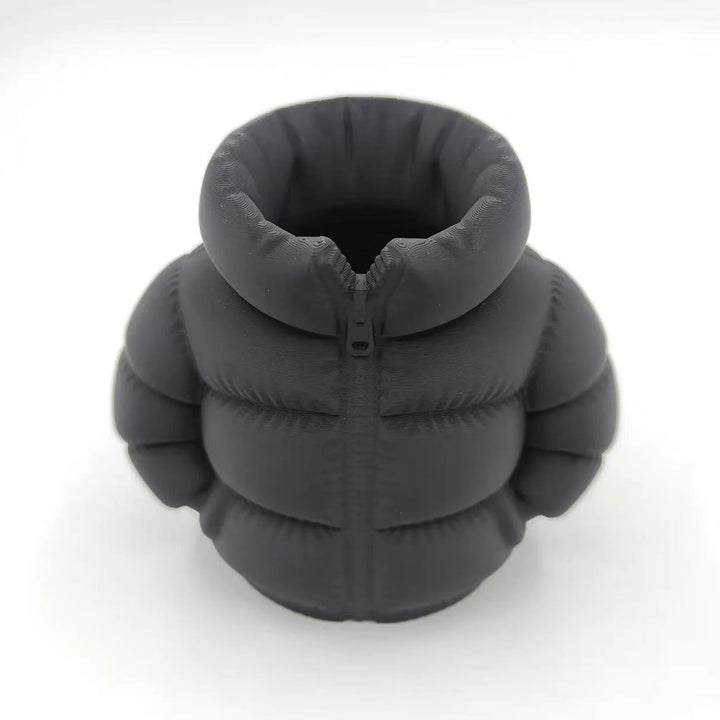 3D Puffer Jacket Pen Holder Silicone Mold Concrete Cement Flower Pot Planter Mould Plaster Storage Organizer Box Desk Decor