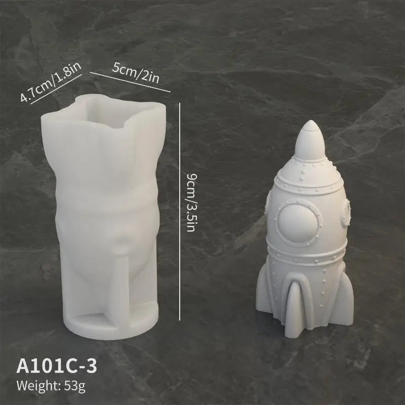 3D Space Astronaut Silicone Candle Molds Soft Easy Demould Handmade Aerospace Themed Plaster Crafts Resin  Mold