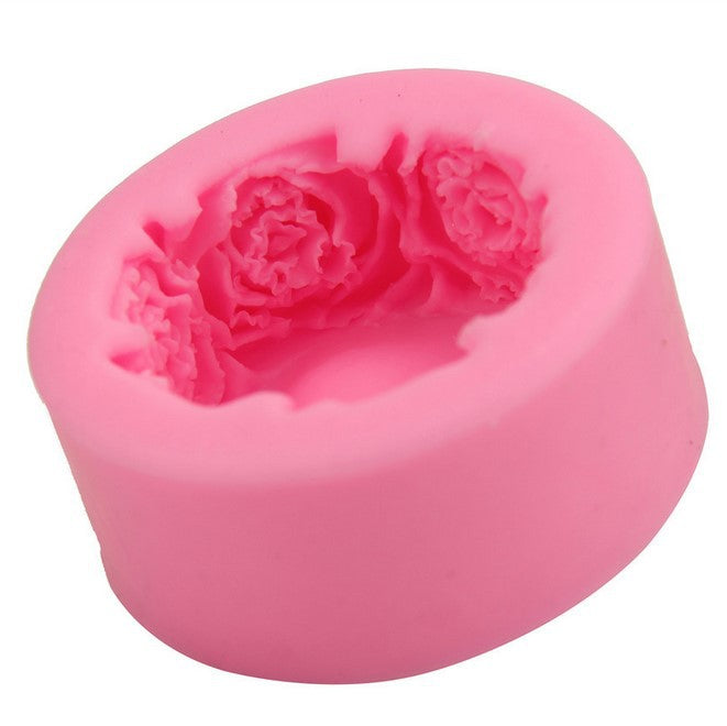 3D Round Rose Flowers Soap Mold Cylindrical Silicone Mold Candle Molds Craft Decoration