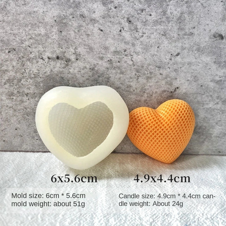3D Woven Love Heart Silicone Mold Diy Handmade Heart-shaped Candle Soap Plaster Cake Chocolate Baking Tool Valentine&