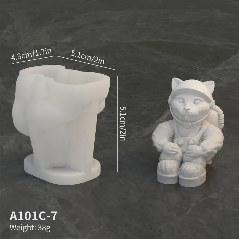 3D Space Astronaut Silicone Candle Molds Soft Easy Demould Handmade Aerospace Themed Plaster Crafts Resin  Mold