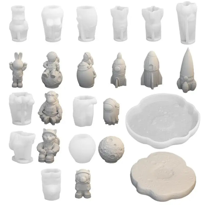 3D Space Astronaut Silicone Candle Molds Soft Easy Demould Handmade Aerospace Themed Plaster Crafts Resin  Mold