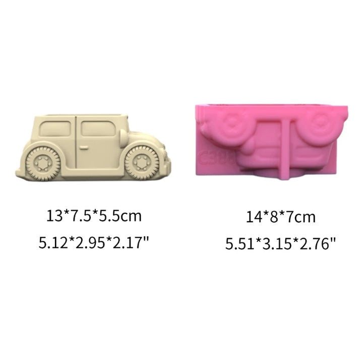 3D Car succulent plant flowerpot resin silicone mold cute cartoon car storage box candle cup concrete gypsum silicone mold