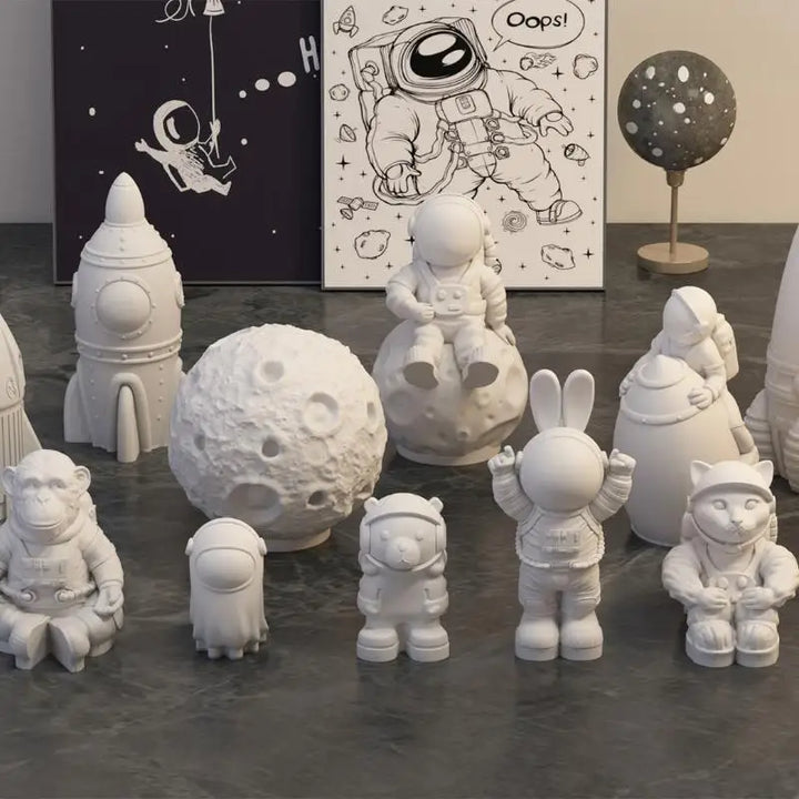 3D Space Astronaut Silicone Candle Molds Soft Easy Demould Handmade Aerospace Themed Plaster Crafts Resin  Mold