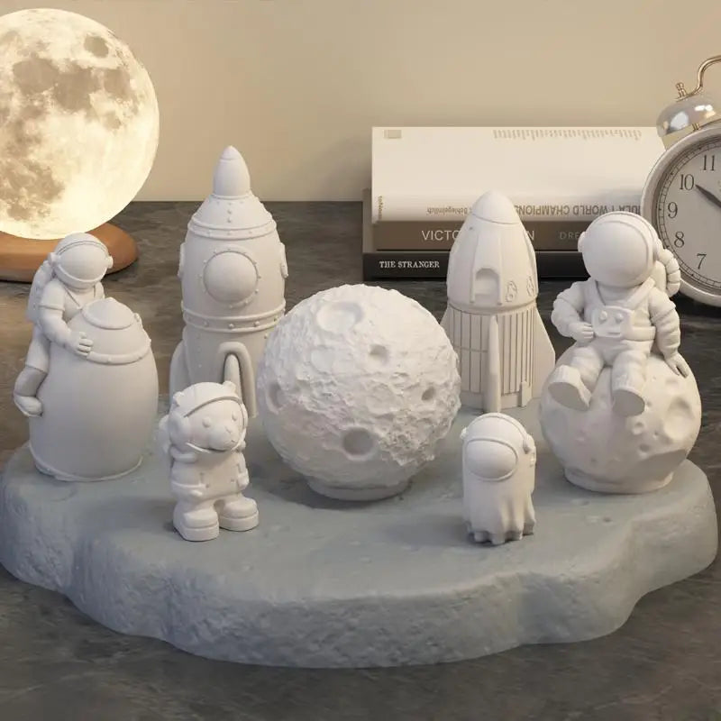 3D Space Astronaut Silicone Candle Molds Soft Easy Demould Handmade Aerospace Themed Plaster Crafts Resin  Mold