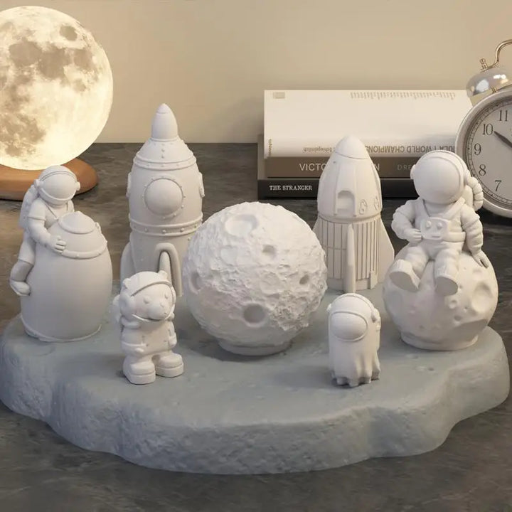 3D Space Astronaut Silicone Candle Molds Soft Easy Demould Handmade Aerospace Themed Plaster Crafts Resin  Mold