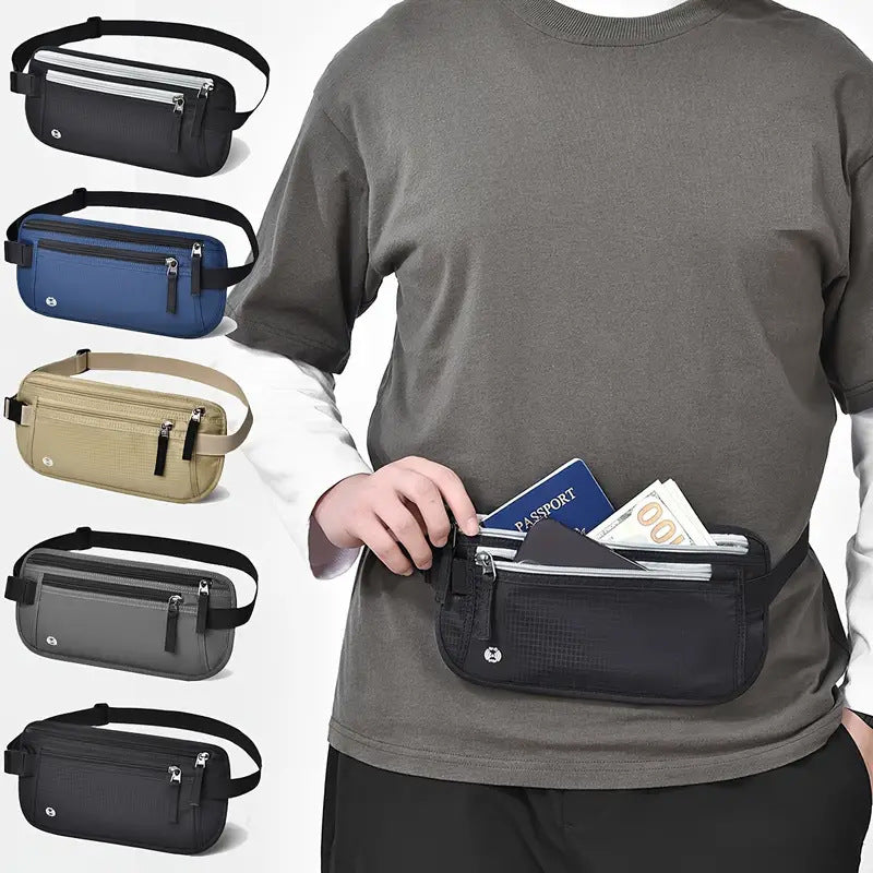 Hidden Anti-Theft Waist Bag with RFID Protection – Waterproof Travel Pouch for Passport, Phone &amp; Valuables