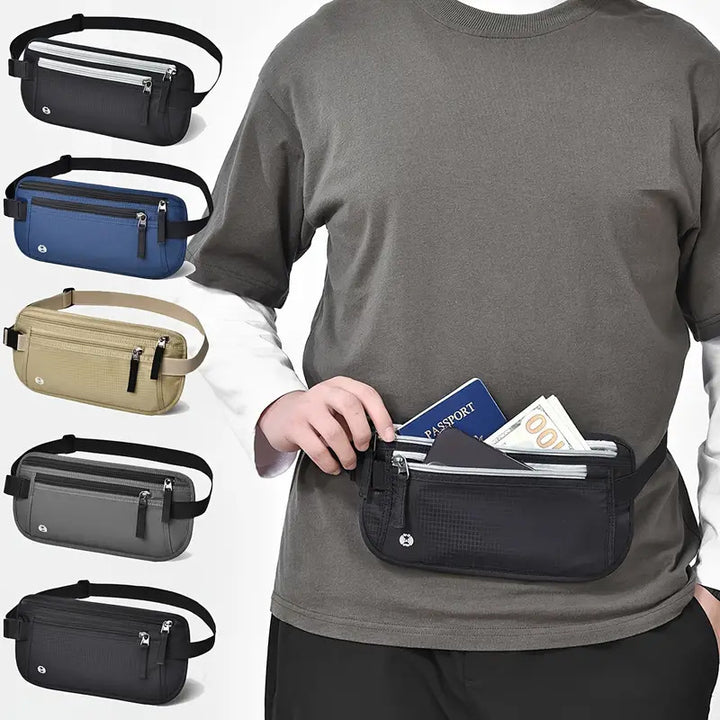 Hidden Anti-Theft Waist Bag with RFID Protection – Waterproof Travel Pouch for Passport, Phone &amp; Valuables