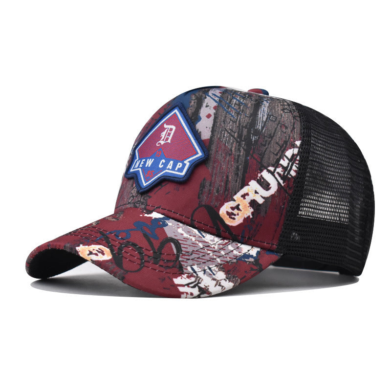 Personalized Trendy Retro B Alphabet Embroidery Baseball Cap Men And Women Labeling Graffiti Peaked Cap