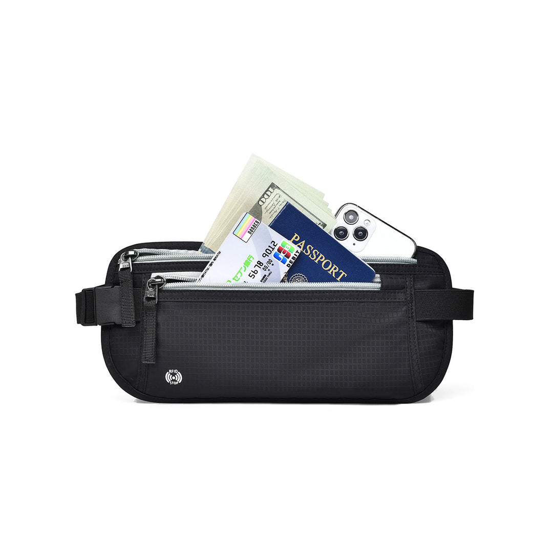 Hidden Anti-Theft Waist Bag with RFID Protection – Waterproof Travel Pouch for Passport, Phone &amp; Valuables