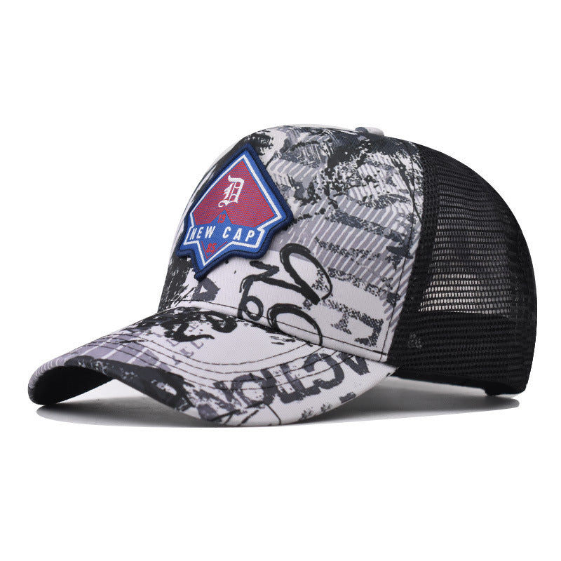 Personalized Trendy Retro B Alphabet Embroidery Baseball Cap Men And Women Labeling Graffiti Peaked Cap