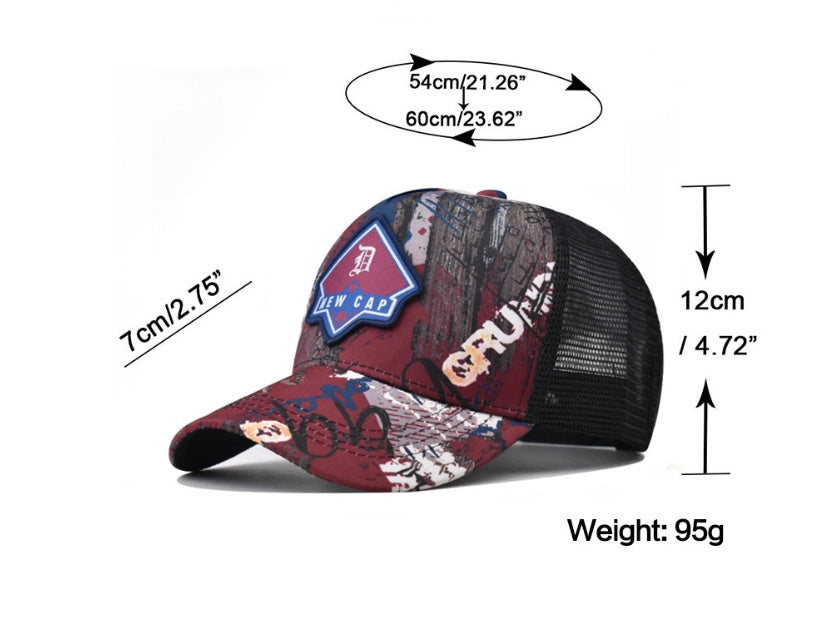 Personalized Trendy Retro B Alphabet Embroidery Baseball Cap Men And Women Labeling Graffiti Peaked Cap