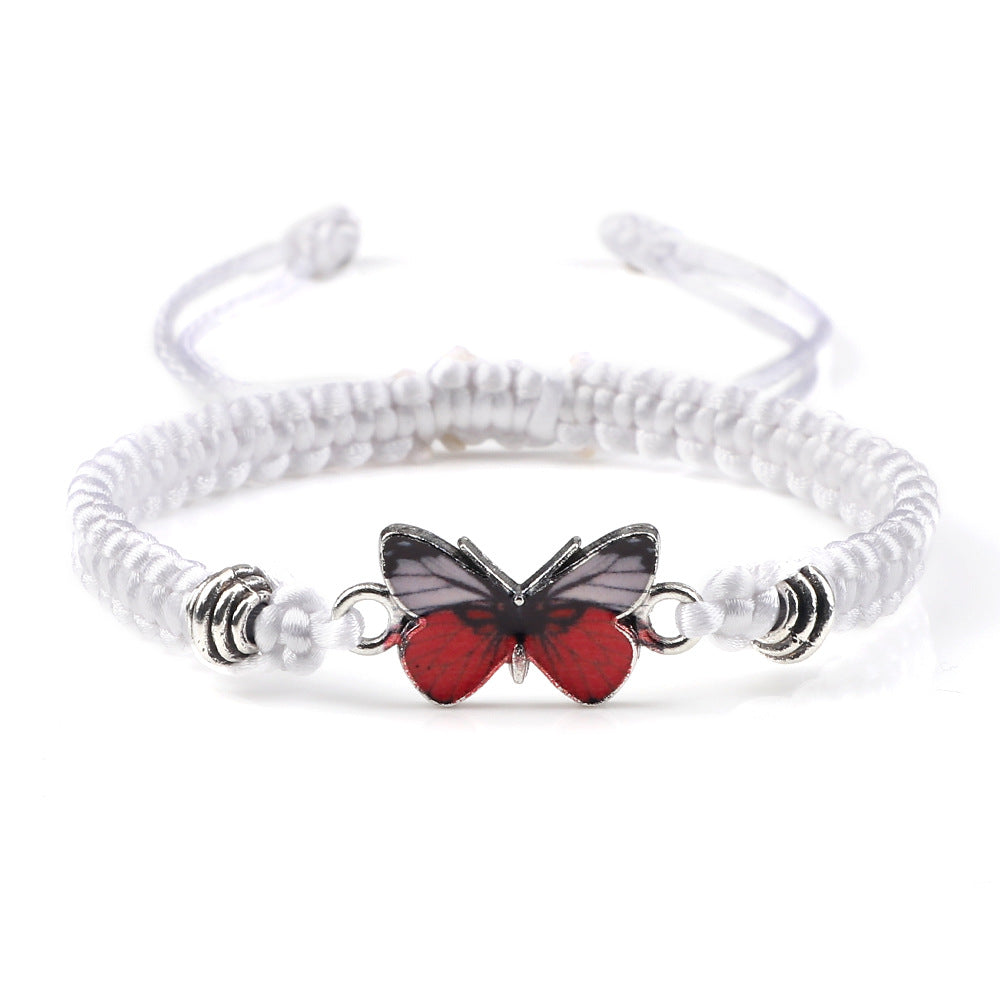 Couple Butterfly Buckle Braided Bracelet