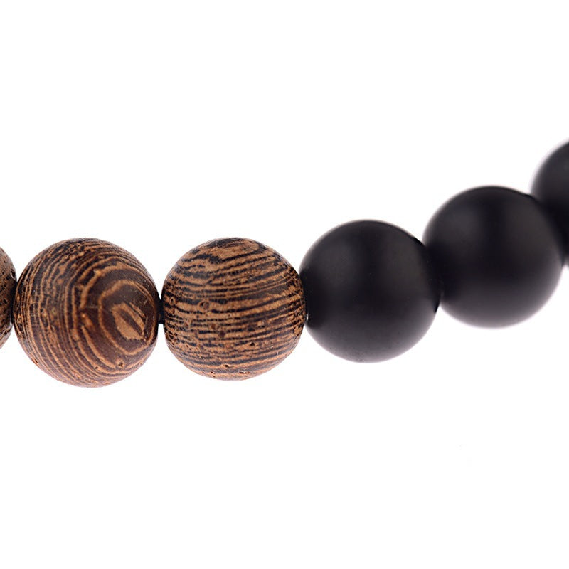 8mm Natural Wooden Bead Bracelet