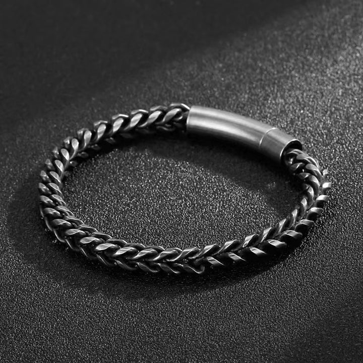 Stainless Steel Round Mill Simple Fashion Titanium Steel Vintage Bracelet