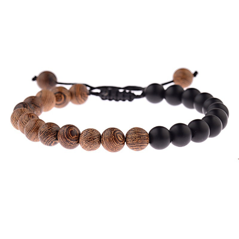 8mm Natural Wooden Bead Bracelet