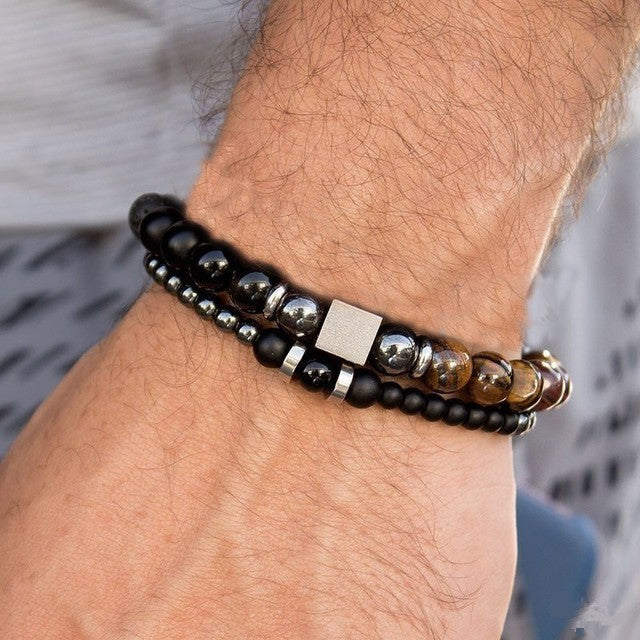 Men Bracelet Sets Trendy Handmade Classi