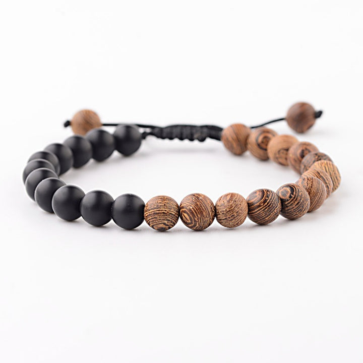 8mm Natural Wooden Bead Bracelet