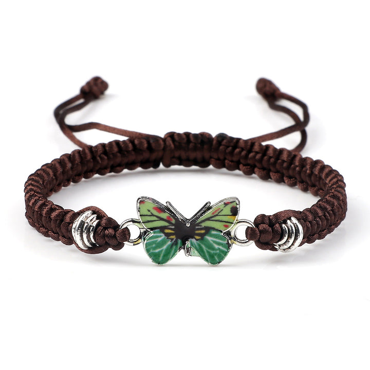 Couple Butterfly Buckle Braided Bracelet