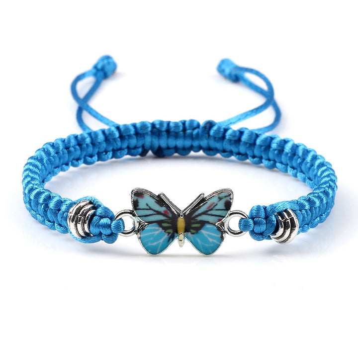 Couple Butterfly Buckle Braided Bracelet