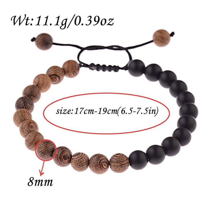 8mm Natural Wooden Bead Bracelet