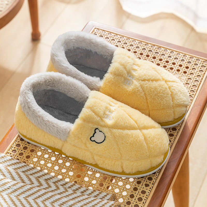 Bear Slippers Winter Home Shoes Warm Plush Shoes