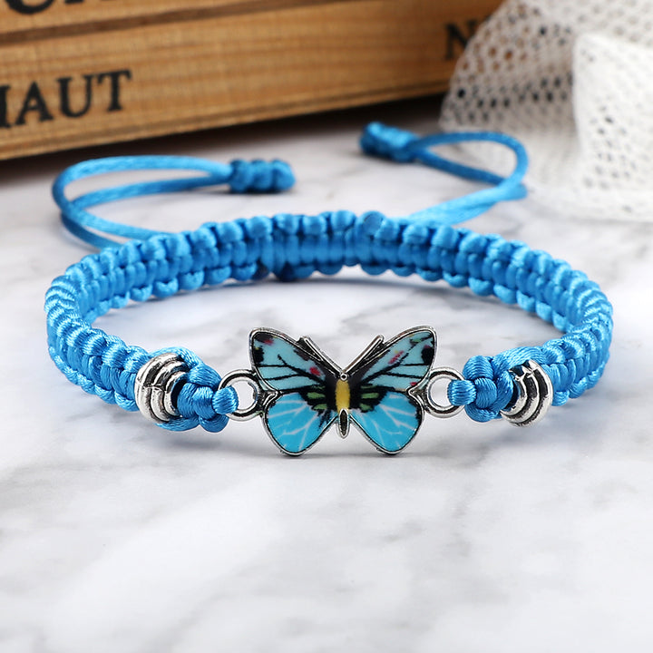 Couple Butterfly Buckle Braided Bracelet