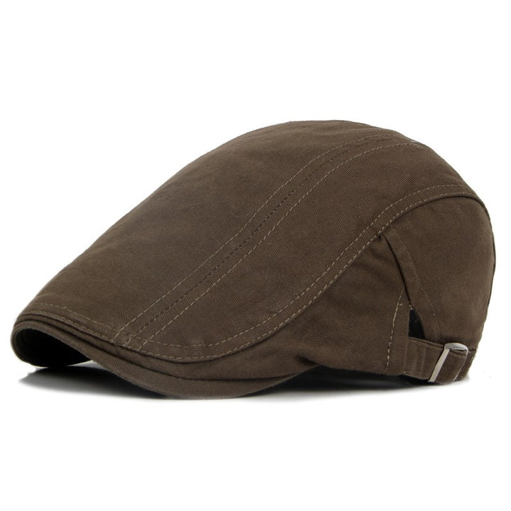 British style men's solid color forward cap, Flat cap