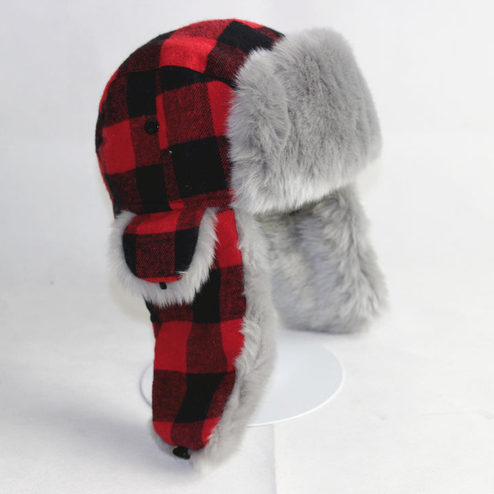 New Plaid Lei Feng Hat Men's And Women's Winter Hat