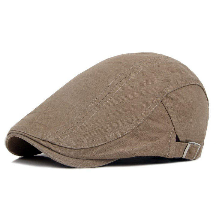 British style men's solid color forward cap, Flat cap