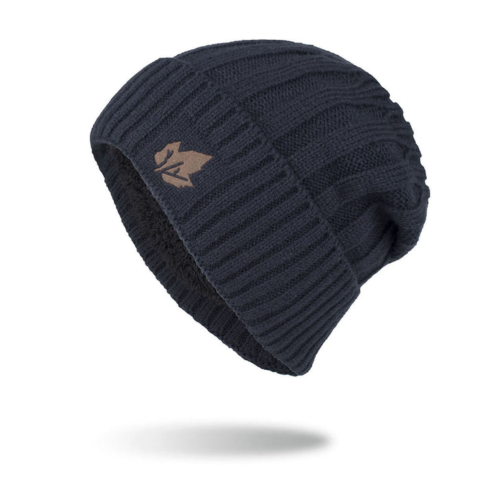 Velvet Short Cuffed Pullover Knitted Beanie Hat