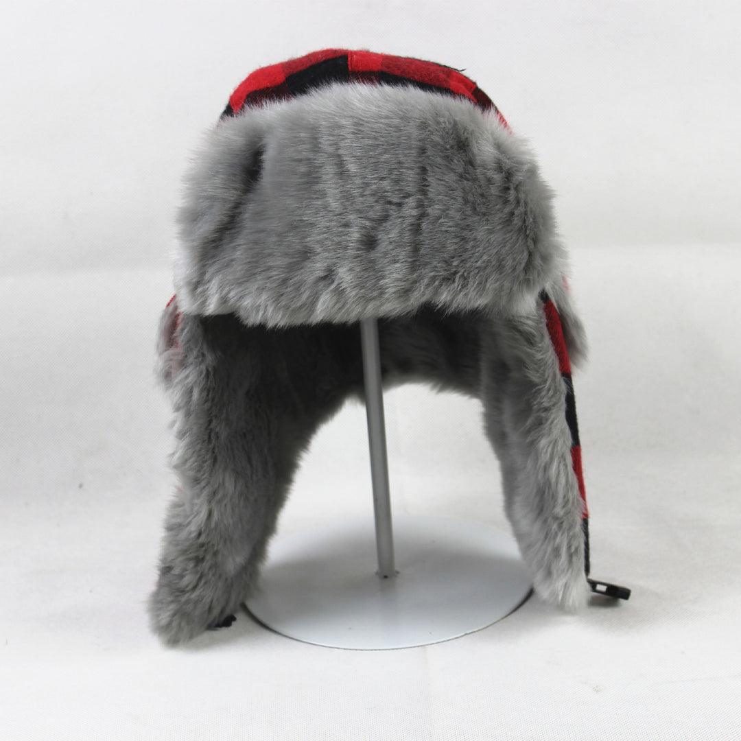 New Plaid Lei Feng Hat Men's And Women's Winter Hat