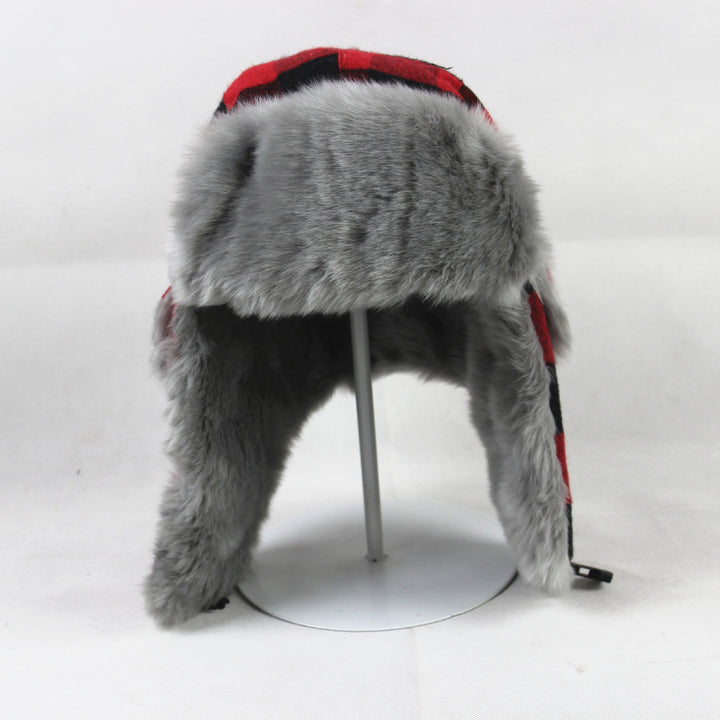 New Plaid Lei Feng Hat Men's And Women's Winter Hat