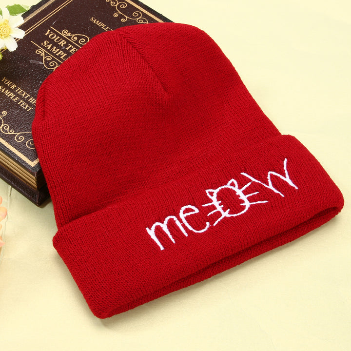 Autumn MEOW Cap Men Women Casual Hip Hop Hats Knitted Wool Skullies Beanies Hat Warm Winter Hat For Women Beanie Winter Caps