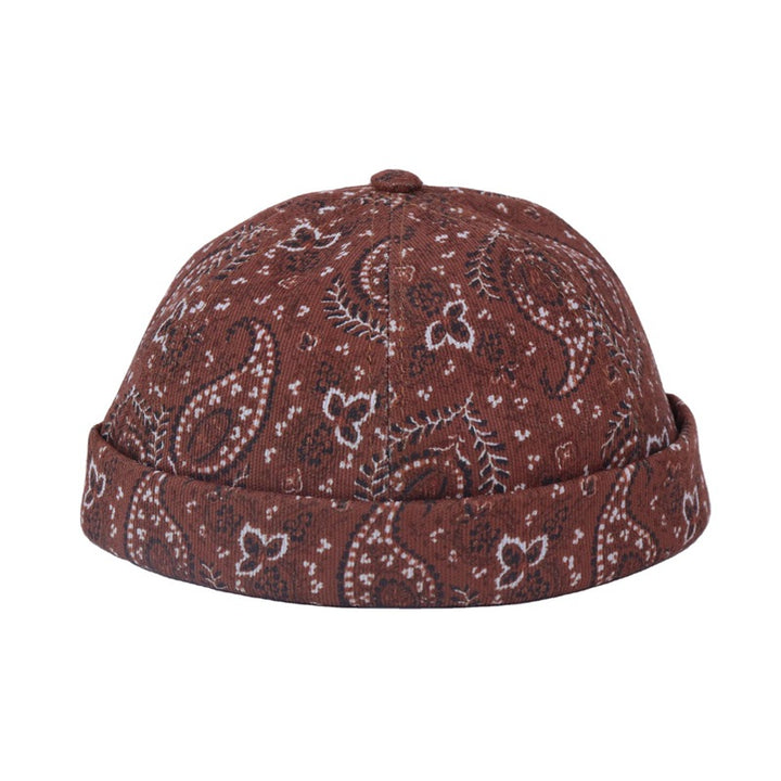 Cashew Flower Yuppie Melon Leather Men's Spring And Autumn Fashion Print Landlord Hat