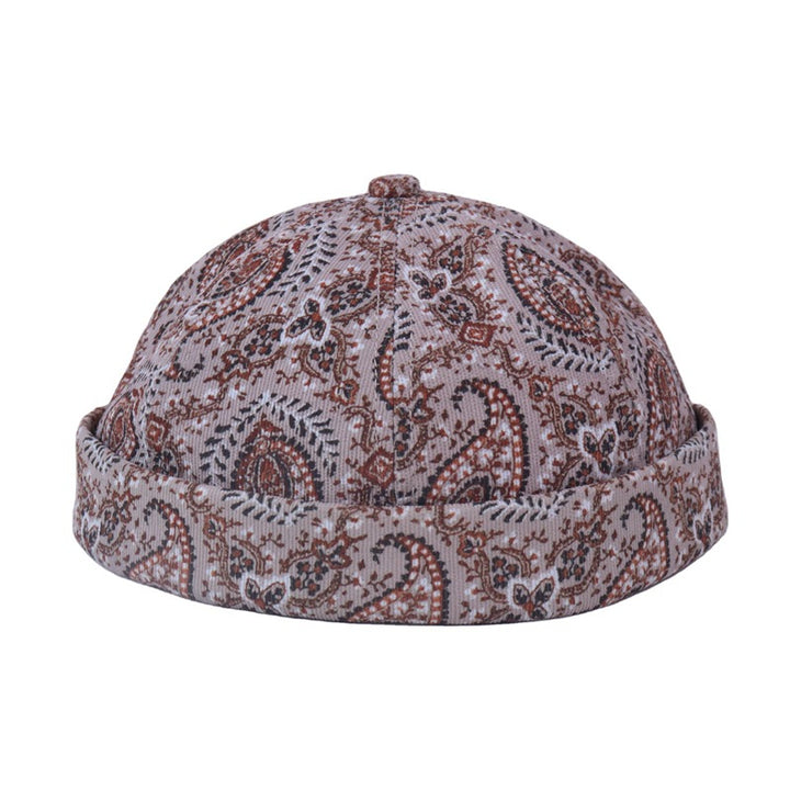 Cashew Flower Yuppie Melon Leather Men's Spring And Autumn Fashion Print Landlord Hat