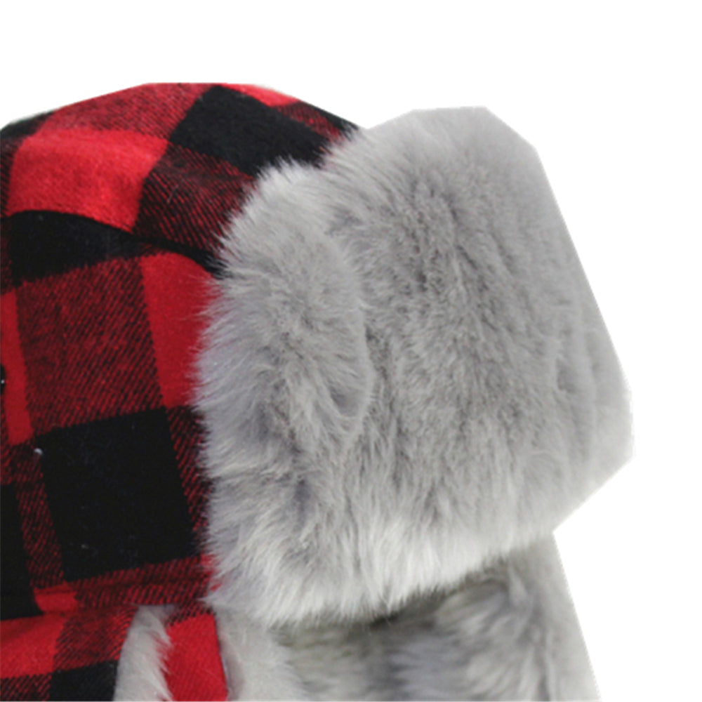 New Plaid Lei Feng Hat Men's And Women's Winter Hat